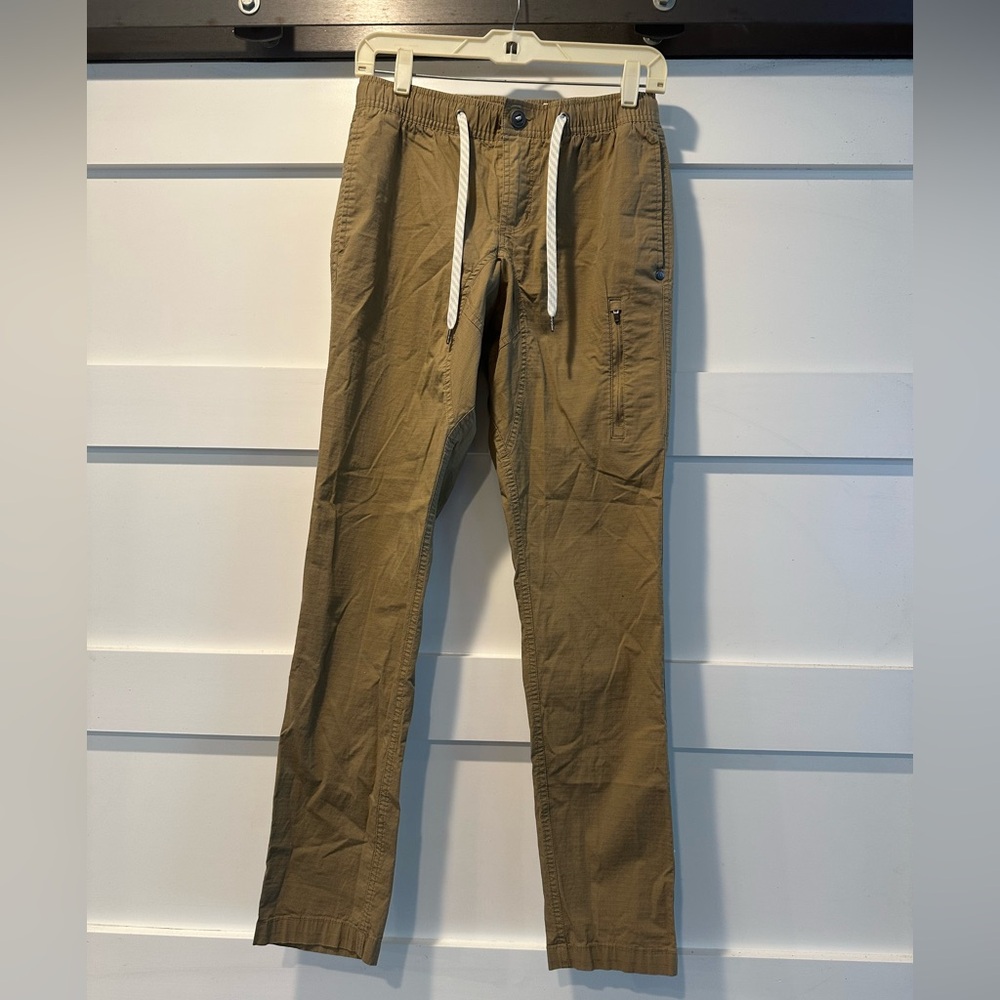 Vuori Khaki Jogger Pants with Zipper Detail